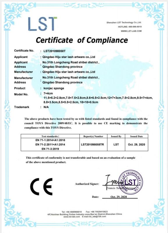 EN71 Certificate - Qingdao Hiju Star Lash Artware Co., Ltd