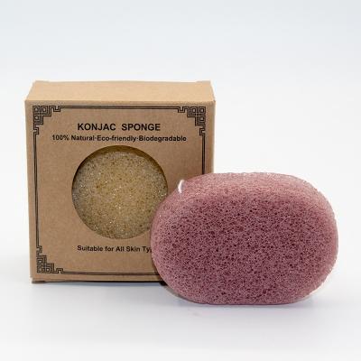 中国 6g洗濯できる反細菌の楕円形のKonjac顔のスポンジのフランスの赤い粘土のKonjacスポンジ 販売のため