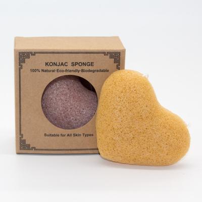 China 100% Natural Turmeric Konjac Sponge Soft Alkaline Konjac Facial Cleansing Sponge for sale