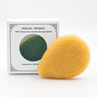 China Large Water Drop Makeup Sponge Bamboo Charcoal Konjac Sponge 8.5*8.5*1.8cm for sale
