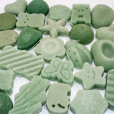China OEM ODM Vegetable Fibre Konjac Green Tea Sponge For Acne Prone Skin for sale