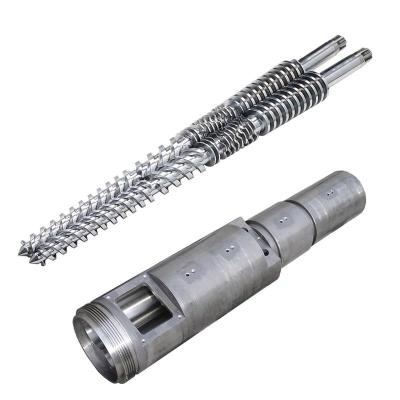 China Sjz92/188 Conical Twin Screw Barrel With Bimetallic Chrome Plated For Pipe Machine for sale