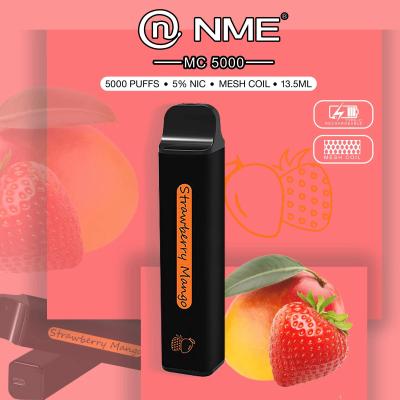 China 13Ml Strawberry Mango Disposable Vape 5000 Puffs 5% Nic Salt Mesh Coil for sale
