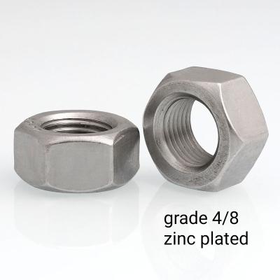China M4 Metal Hex Nut Carbon Steel Material Zinc Plated Finishing DIN934 for sale