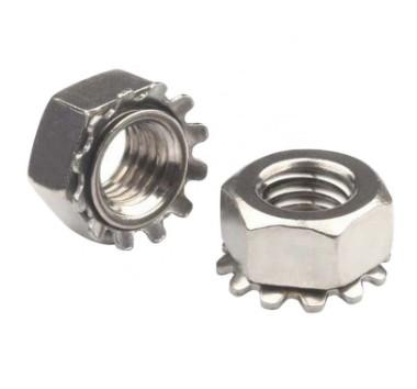 China Hexagon Stainless Steel Toothed Lock Washer Kep Nuts M3-M10 ISO 9001 Approved for sale