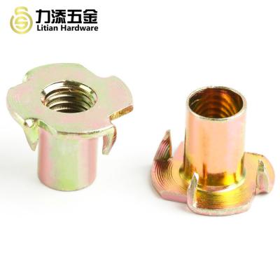 China Zinc Plated Tee Nut Inserts For Wood 4 Prongs DIN1624 M4-M12 for sale