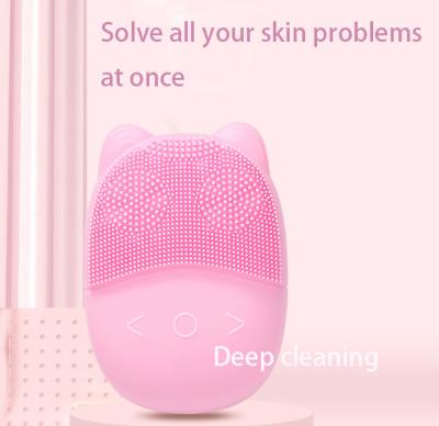 China Electric waterproof facial cleansing brush with soft silicon for deep cleaning by ultrasonic technology for sale