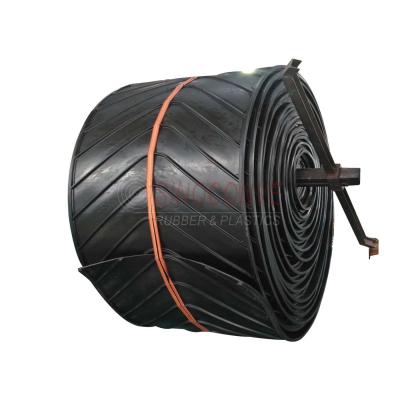 China Customized U Shaped EP chevron rubber conveyor belt for sale
