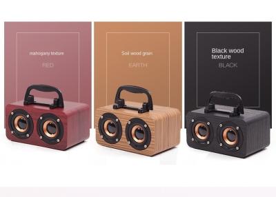 China Wood Mini Portable Bluetooth Speaker 1200Mah Retro BT Speaker With Stand for sale