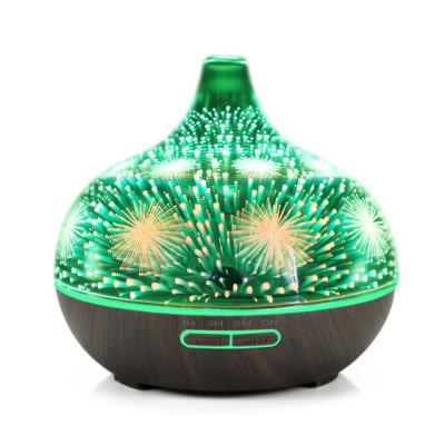 China 3D Firework Glass Essential Oil Air Aroma Diffuser 400ml Cool Mist Air Diffuser Humidifier for sale