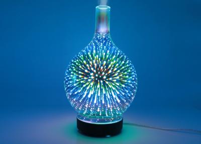 China difusor ultrasónico del aceite esencial del difusor del aroma del aire del humectador de la cubierta de vidrio del fuego artificial 3D en venta