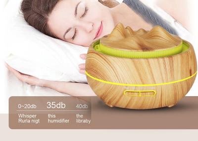 China 400ML Mountain View Wood Grain Hollow Aroma Humidifier For Bedroom for sale