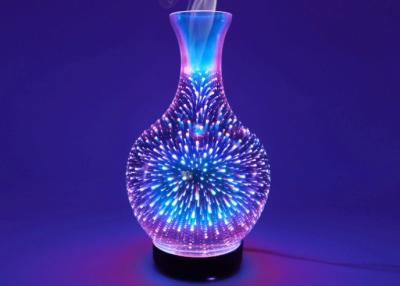 中国 遠隔加湿3Dの花火のガラス精油の香りの拡散器7 LED色夜ライト 販売のため
