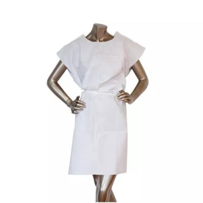 中国 Disposable Exam Patients Gown Single Use Paper Exam Gown Without Sleeve For Patient Use 販売のため