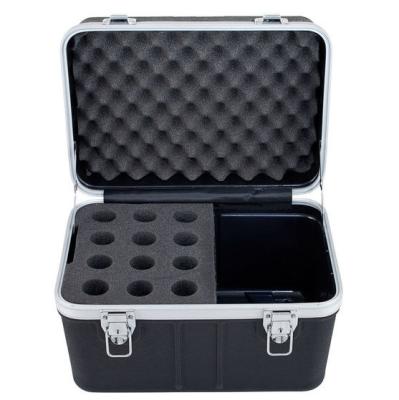 China 12pcs ABS Wireless Microphone Flight Case Aluminum And Foam for sale