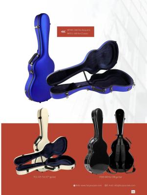 China Anti Pressure Airline Fiberglass Classical Guitar Case With Leather Handles for sale