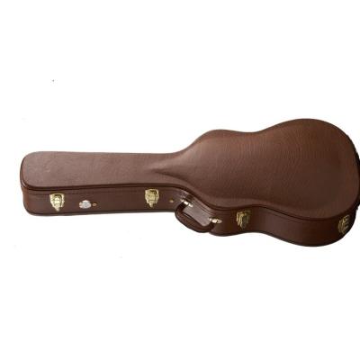 China Brown Plywooden 38'' Guitar Rack Case 13cm Neck  Thick Plush Lining for sale