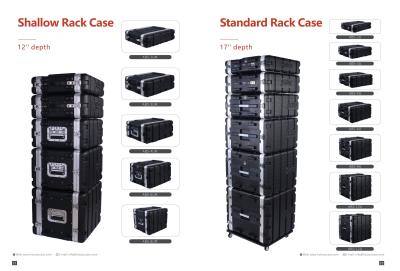 China Compact 2U Shallow Rack Case Portable And Protective Black Color for sale