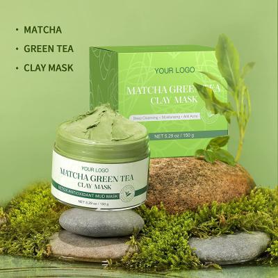 China Deep Moisturizing Moisturizer Green Tea Mud Mask Refined Oil Control Hydrating Skin Shea Butter Face Green Mud Greentea Clay Mask Hydration for sale