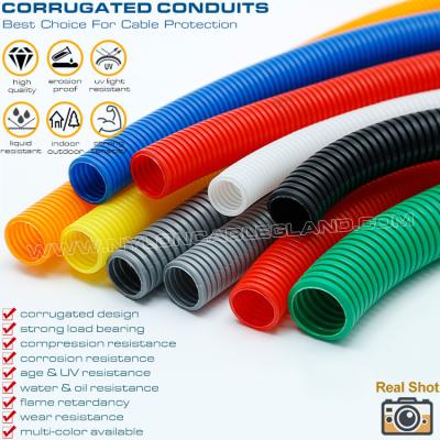China PA Polyamide Colored Electrical Conduit, AD15.8 Nylon Corrugated Tube 12mm Polymer Flexible Pipe for Wire Harness for sale