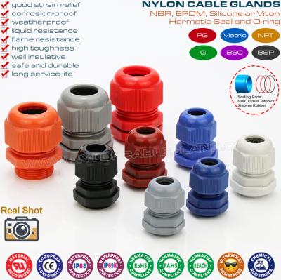 China Non-Armoured Plastic BSC Cable Glands, IP68 Waterproof Nylon Cable Strain Relief Fittings for Junction Box for sale