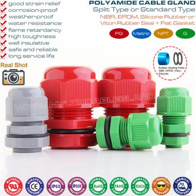 China Plastic IP68 Waterproof Cable Glands Electrical Joints Connectors with Integral Metric Thread for sale