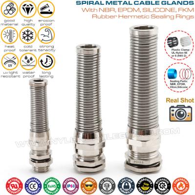China Brass Copper IP68 Cable Glands Metric M12-M30 (Spiral Type) with Anti-twist Protection for sale