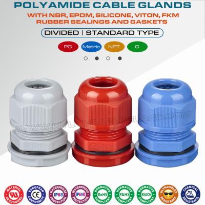 China Polyamide Plastic Non-Metallic IP68 Waterproof PG7-PG48 Cable Glands (Strain Reliefs, Cord Grips or Cord Glands) for sale
