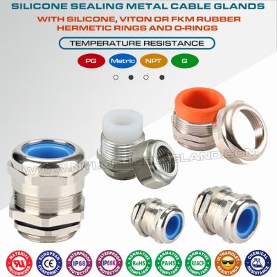 China IP68 Waterproof Stainless Steel NPT Electrical Cable Glands with Silicone (Viton, FKM) Sealing Rings for sale
