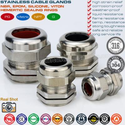 China Weatherproof & Waterproof NPT Cable Glands (Cord Grips | Cable Grips) IP68 Stainless Steel Type 304, 316, 316L for sale