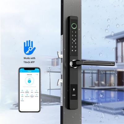 China Aluminum Fingerprint App Control Door Lock Bluetooth Waterproof IP65 for sale