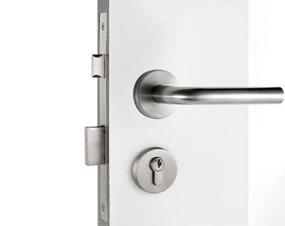 China Privacy Stainless Steel Door Lock With Satin Stainless Steel Lever Rose Handle for sale