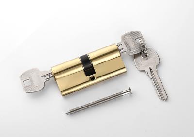 China Safe Golden Replacing Lock Cylinder Brass 70mm 2 Keys With Pin Tumbler for sale
