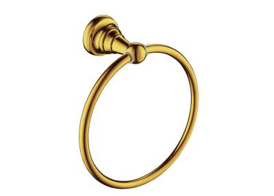 China Hotel Bathroom Accessory Golden Towel Holder Ring Wall Bright Looks for sale