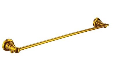 China Single Bathroom Accessories Towel Racks Shelves Brass Golden Plated for sale