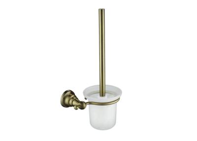 China Bathroom Toilet Brush With Holder Brass Base Concealed Screw Mounting for sale