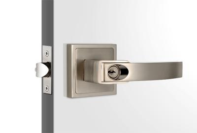 China Satin Nickel Tubular Door Locks High Security 3 Brass Keys 60 mm Backset for sale
