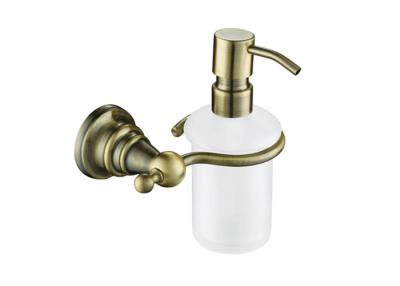 China Wall Mounted Soap Dispenser Antique Brass With Brass Pump PP Bottle for sale