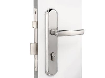 China Satin Stainless Steel Mortise Door Lock Set With 116×55 mm Lever Handle for sale