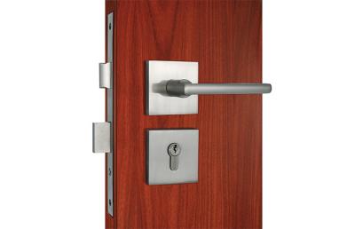 China Entry Satin Nickel Lever Modern Mortise Lockset Handle Zinc Alloy for sale
