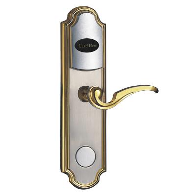 China Smart Plated Gold / Nickel Electronic Door Lock RFID Card Digital Keyless Door Locks for sale