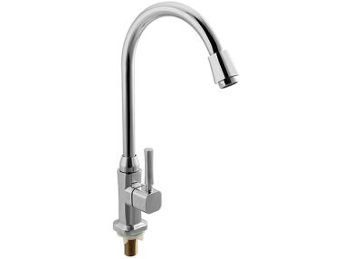 China Single Hole Kitchen Sink Faucets Mechanical Deck Mounted Plated And Brushed for sale