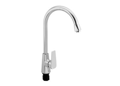 China Kitchen Mixer Sink Faucets Mechanical Deck Mounted Plated / Plate Chrome for sale