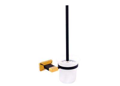 China Gold Painting Bathroom Fittings Toilet Brush Holder For Hotel / Family Bathroom for sale