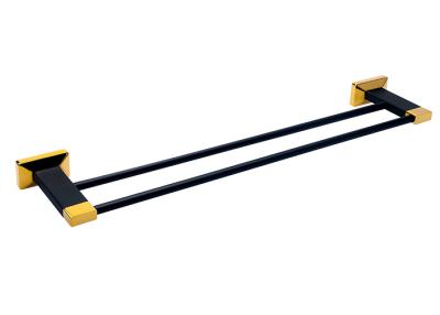 China Solid Brass Bathroom Accessory Double Bathroom Towel Bar With Gold Plated for sale