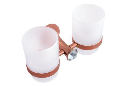 China Zinc Alloy and Crystal  Bathroom Accessories Double Toothbrush Tumbler Holder Classic Design for sale