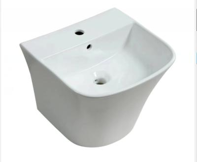 China Lavatory Ceramic Sanitary Ware , Wall Hung Mounted Wash Hand Basin For Hotel for sale