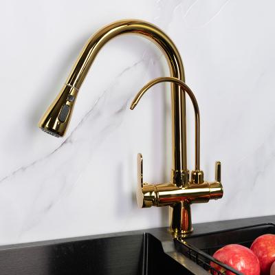 China Deck Mounted Kitchen Smart Faucet Three Way 30 - 80 PSI Pressure Range for sale