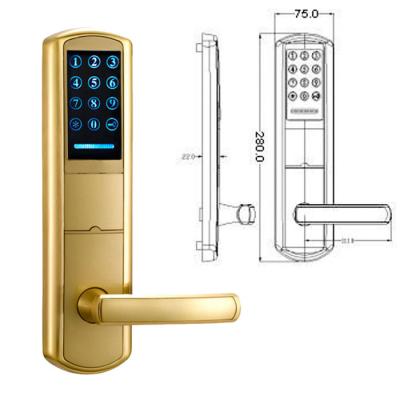 China Chrome Zinc Alloy Handle Key Password Intelligent Door Lock for sale