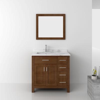 China Home Furniture Vanity MDF Hotel Bathroom Mirror Cabinet with Basin for sale